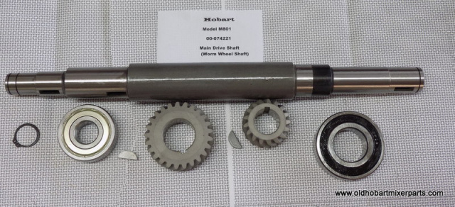 Hobart M802-Main Drive Shaft 00-074221 Bearing BB-007-46, 25 Tooth Gear 00-024207-Key 00-06471 17 To